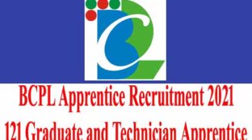 BCPL Apprentice Recruitment 2021 – 121 Graduate and Technician Apprentice 20/12/2021